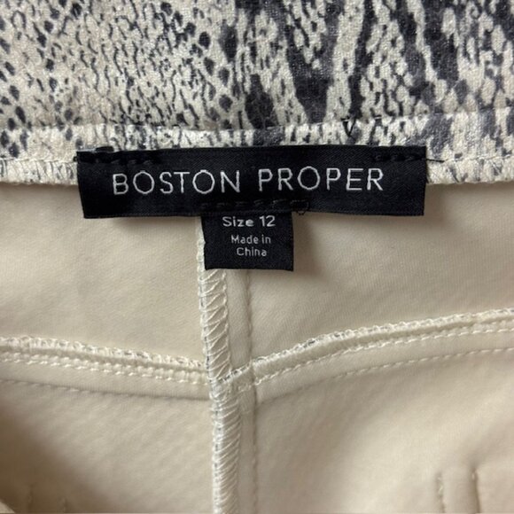 Boston Proper Shimmer Snake Print Five Pocket Pant - Off White- Size 12 - NWT - Picture 11 of 11